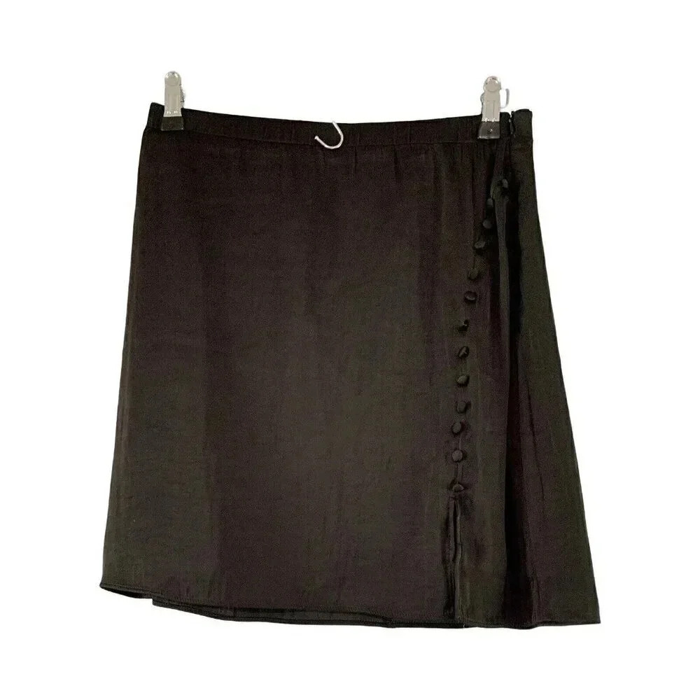 Current Air Anthropologie Black Side Button Mini Skirt Women’s Size Small